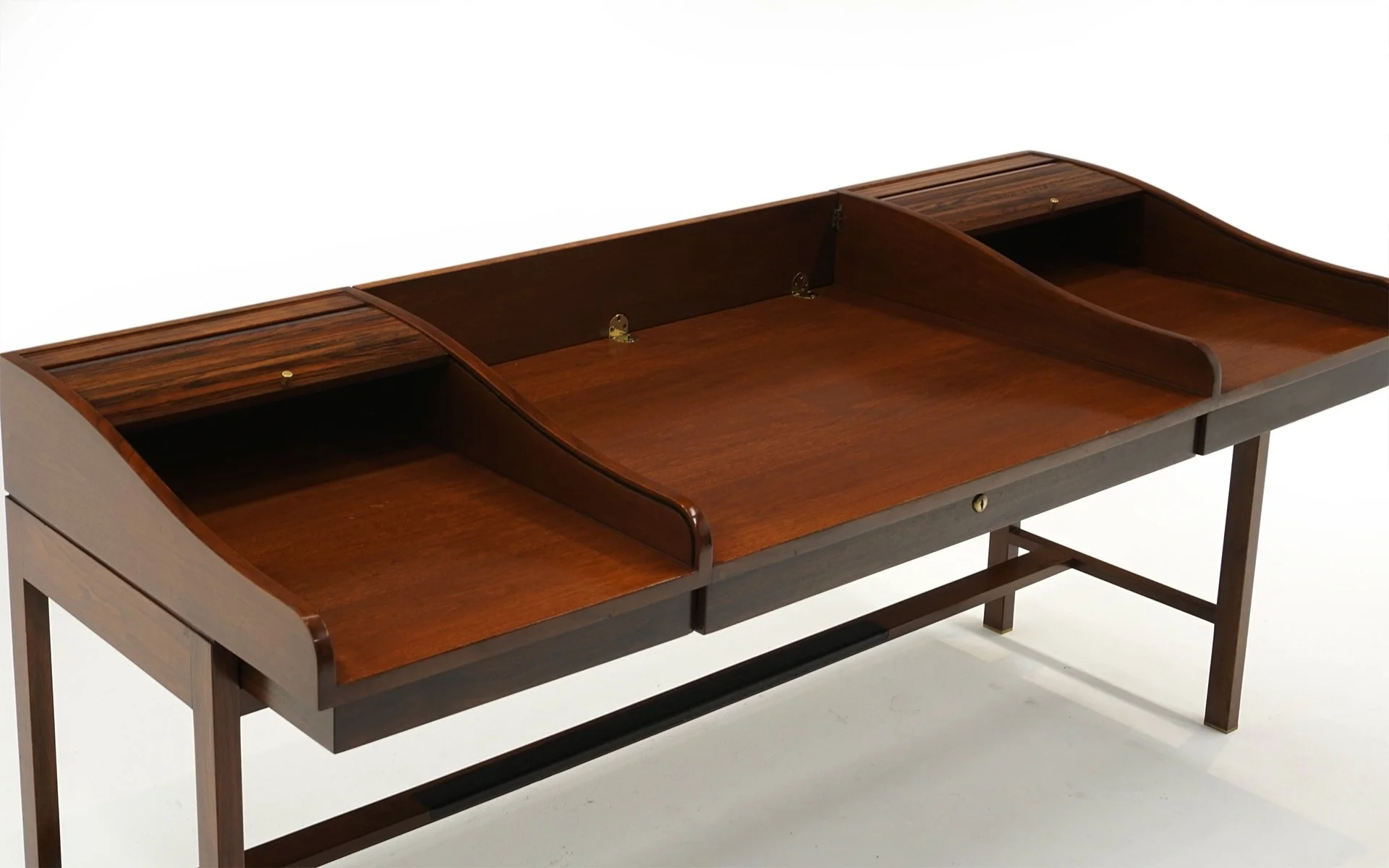 Rosewood Roll top Desk by Edward Wormley for Dunbar Model 452. All